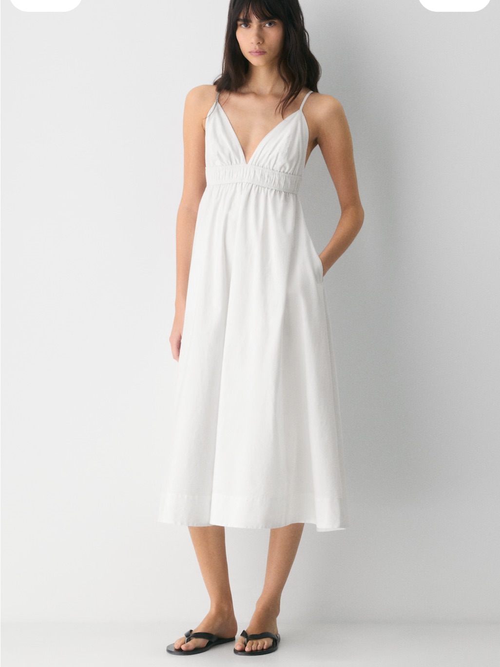 Aritzia Babaton Encourage White Poplin Dress
